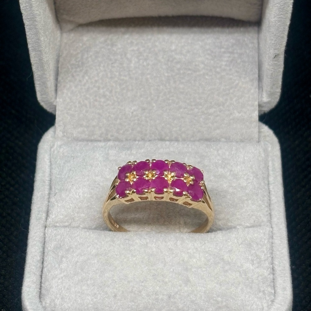 10K Gold Natural Ruby Ring, size 10